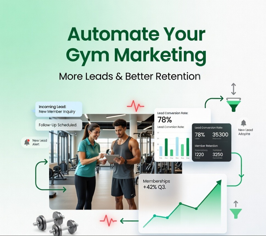 customer journey automation for gyms infographic.
