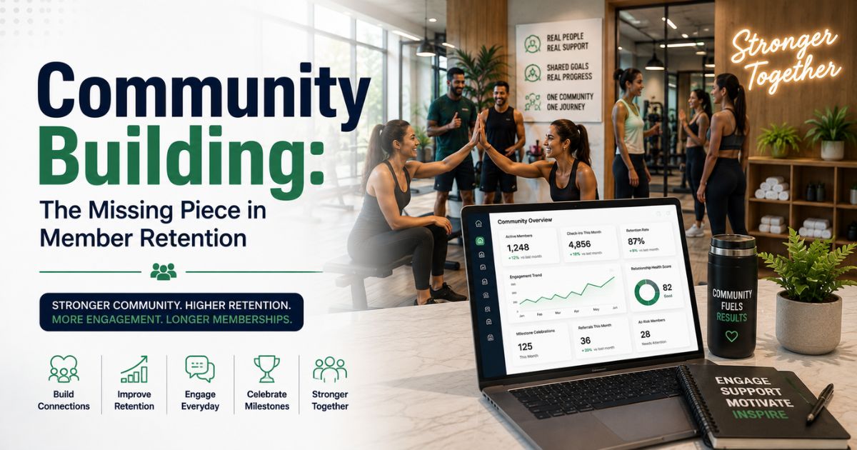 Community building in fitness businesses improves member retention through AI automation and personalized engagement.