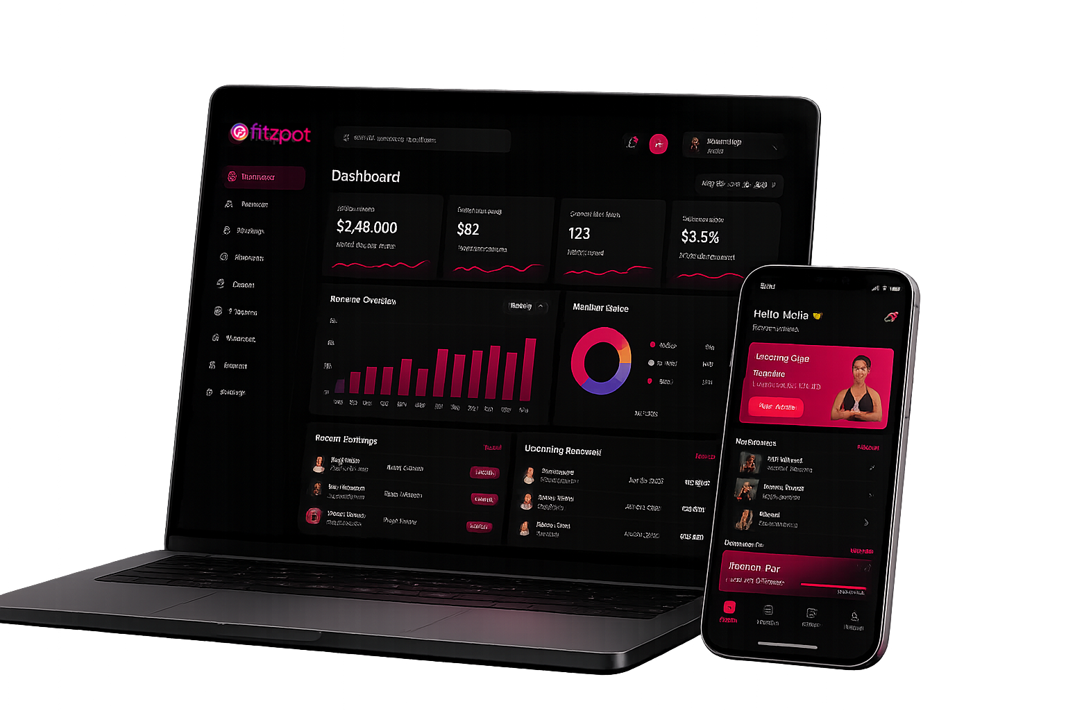 Fitzpot Dashboard — unified fitness management software